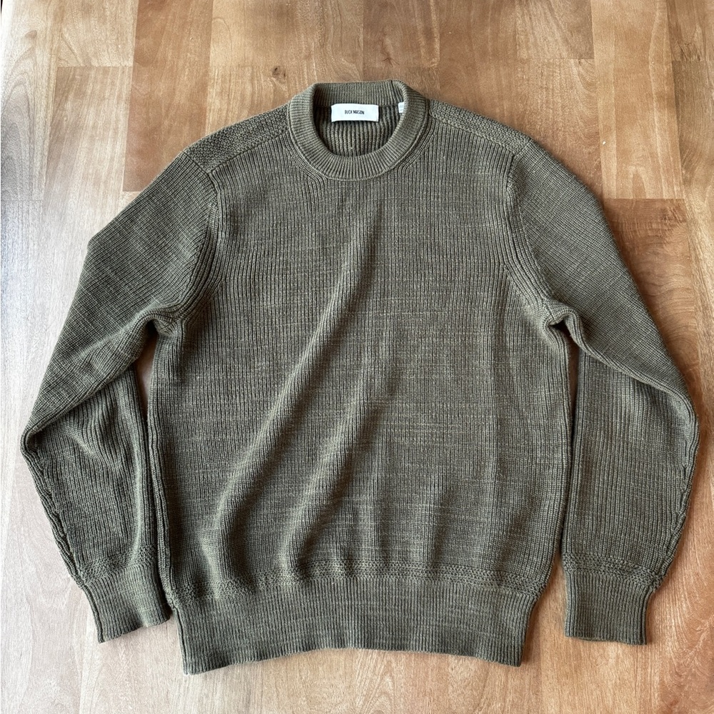 Buck Mason Olive Crewneck Sweater